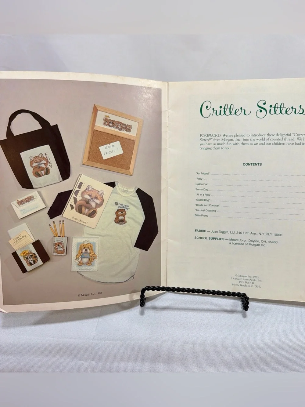 Critter Sitters Cross Stitch Patterns Green Apple Enchantment Series Vintage
